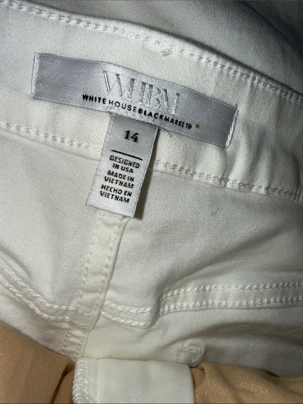 NWT White House Black Market White Denim Maxi Skirt SZ-14 Pockets - Picture 7 of 10